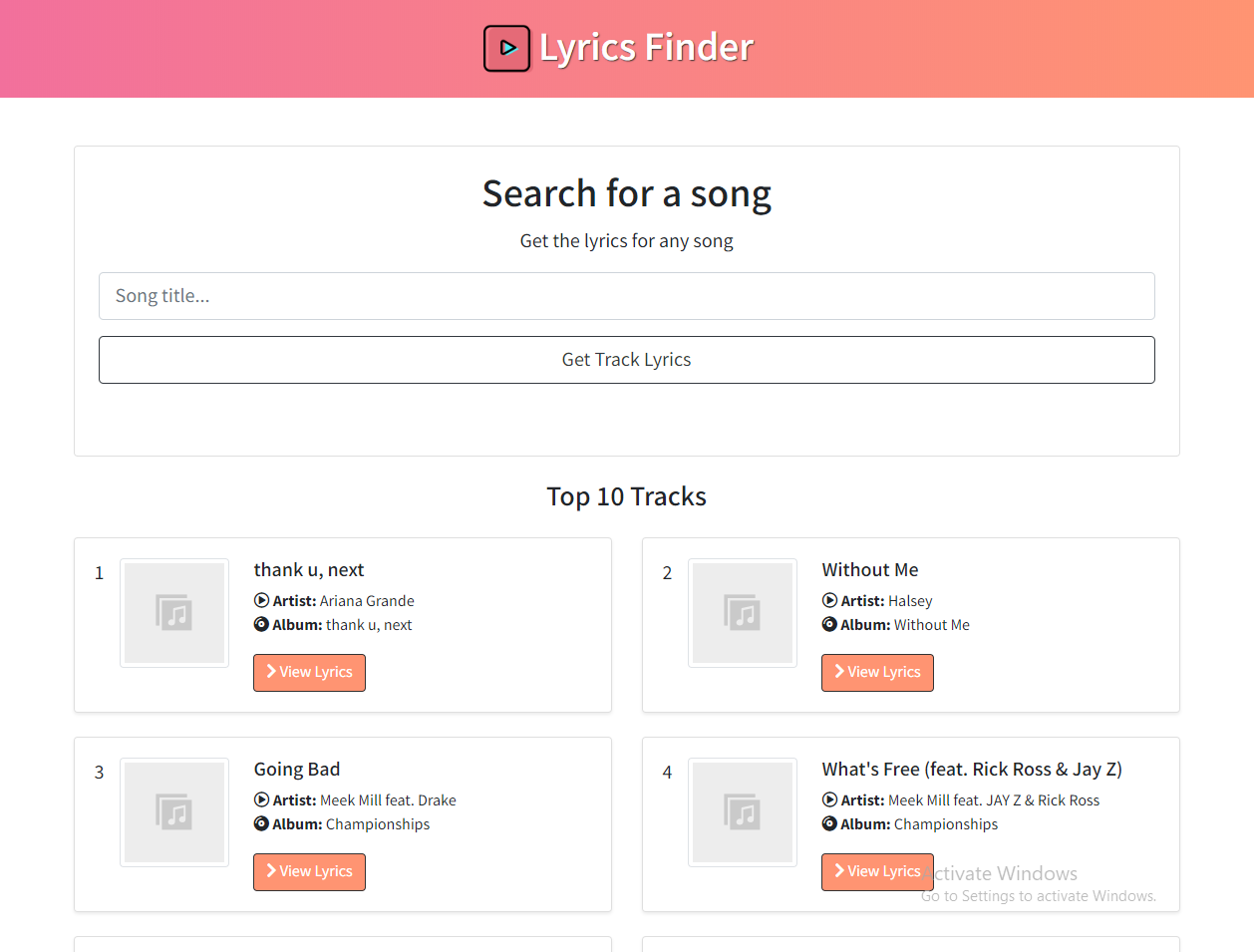 Lyrics Finder